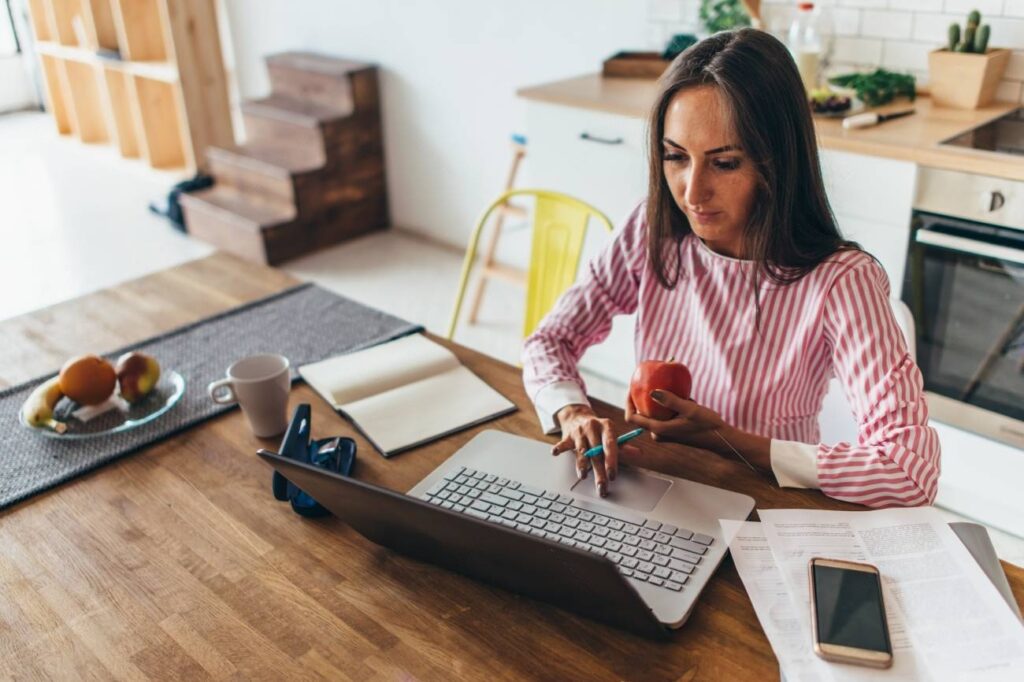 woman working at desk